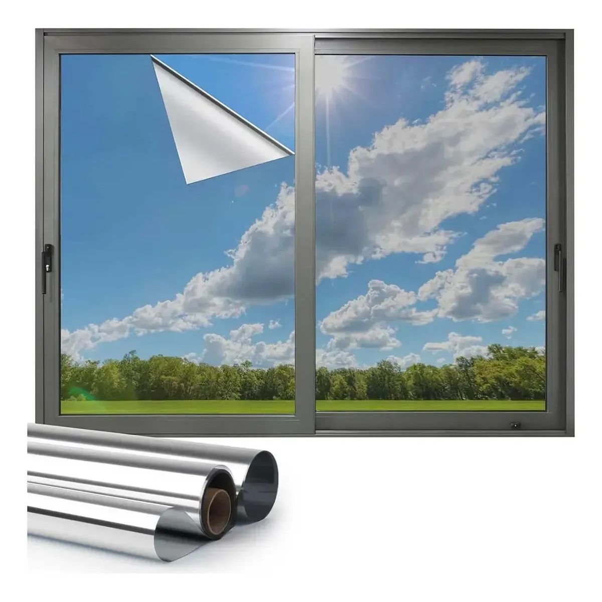 Lamina Espejada Film Privacidad Vidrio Ventana 100 Cm × 10 Mts, marca KUANGYE - Foto Principal