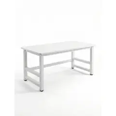 GENERICO - Escritorio Oficina Blanco Moderno Home Office Firme 100x60x73cm Estructura Tubo 40mm