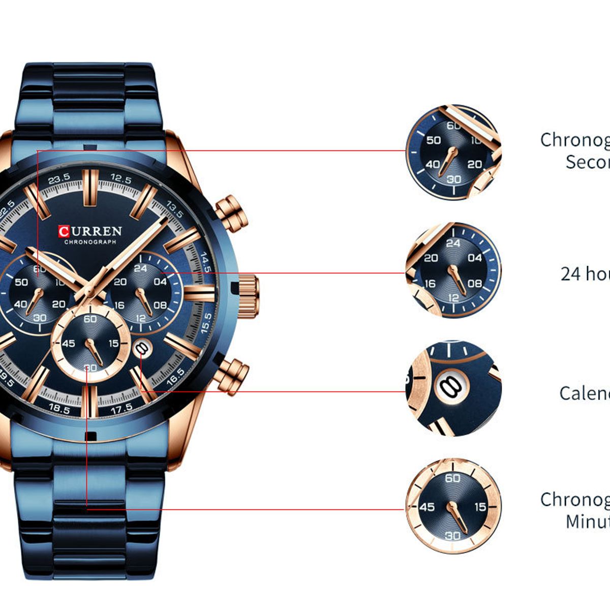 CURREN - Reloj Curren Hombre - Plata