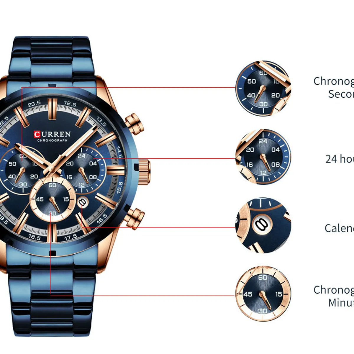 CURREN - Reloj Curren Hombre - Negro