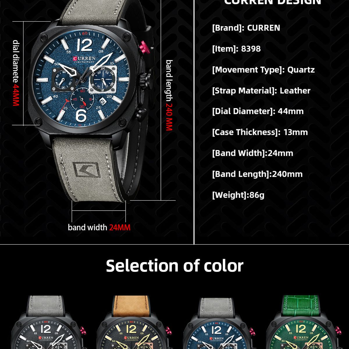 CURREN - Reloj Curren Hombre - Verde