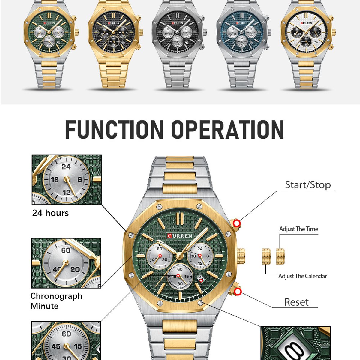 CURREN - Reloj Curren Hombre - Dorado
