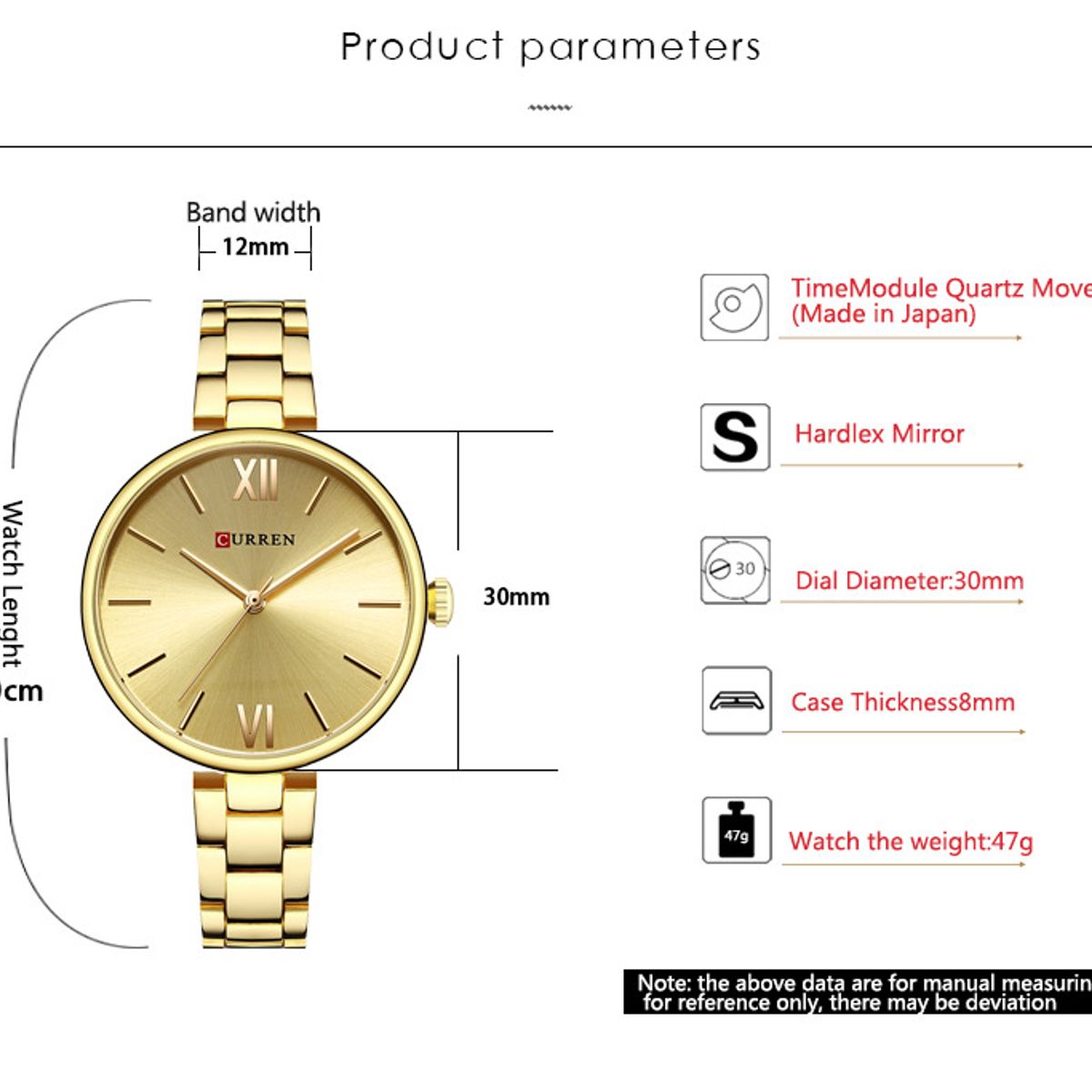 CURREN - Reloj Curren Mujer - Dorado