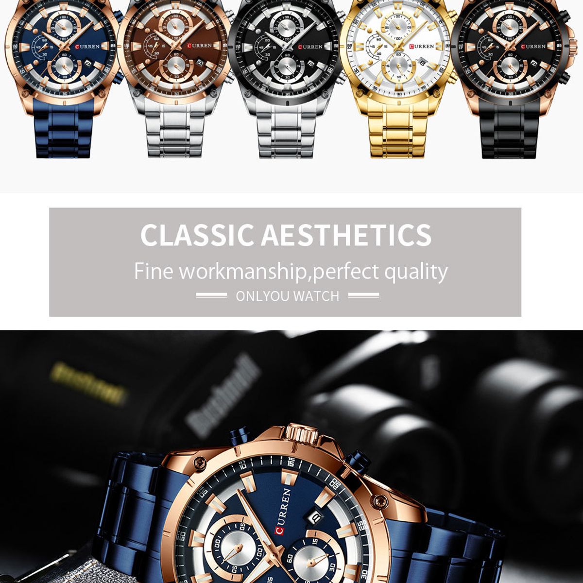 CURREN - Reloj Curren Hombre - Dorado