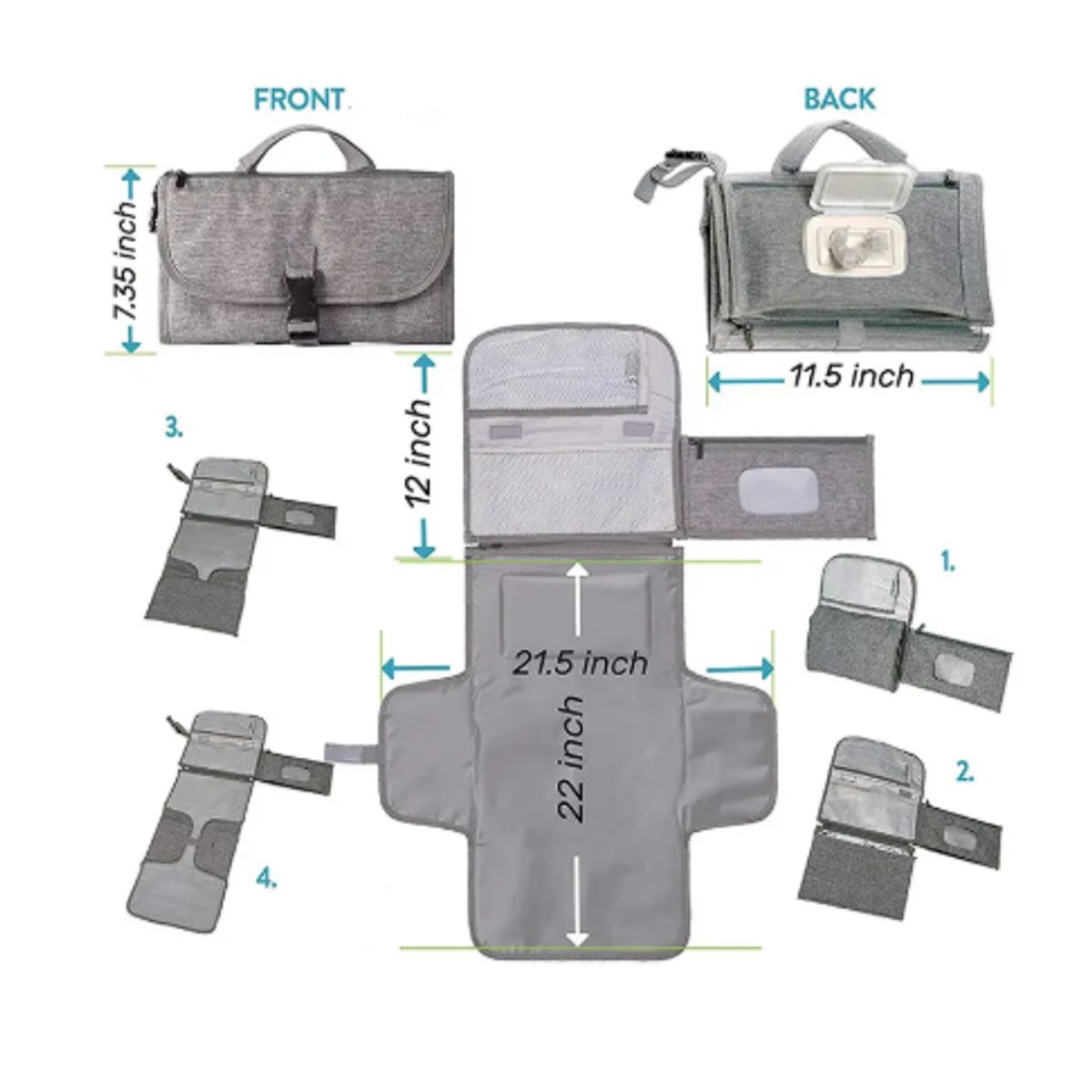 GENERICO - Mudador Portátil Impermeable Bebé Cambiador Plegable
