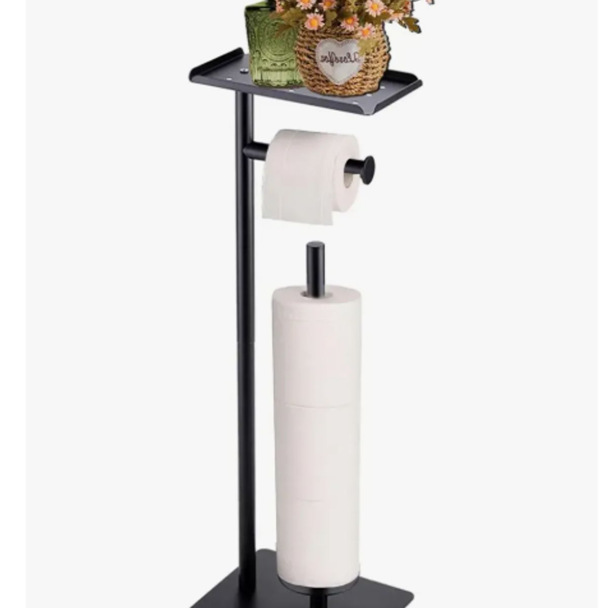 GENERICO - Porta Papel Higiénico Acero Inoxidable Pedestal Con Bandeja