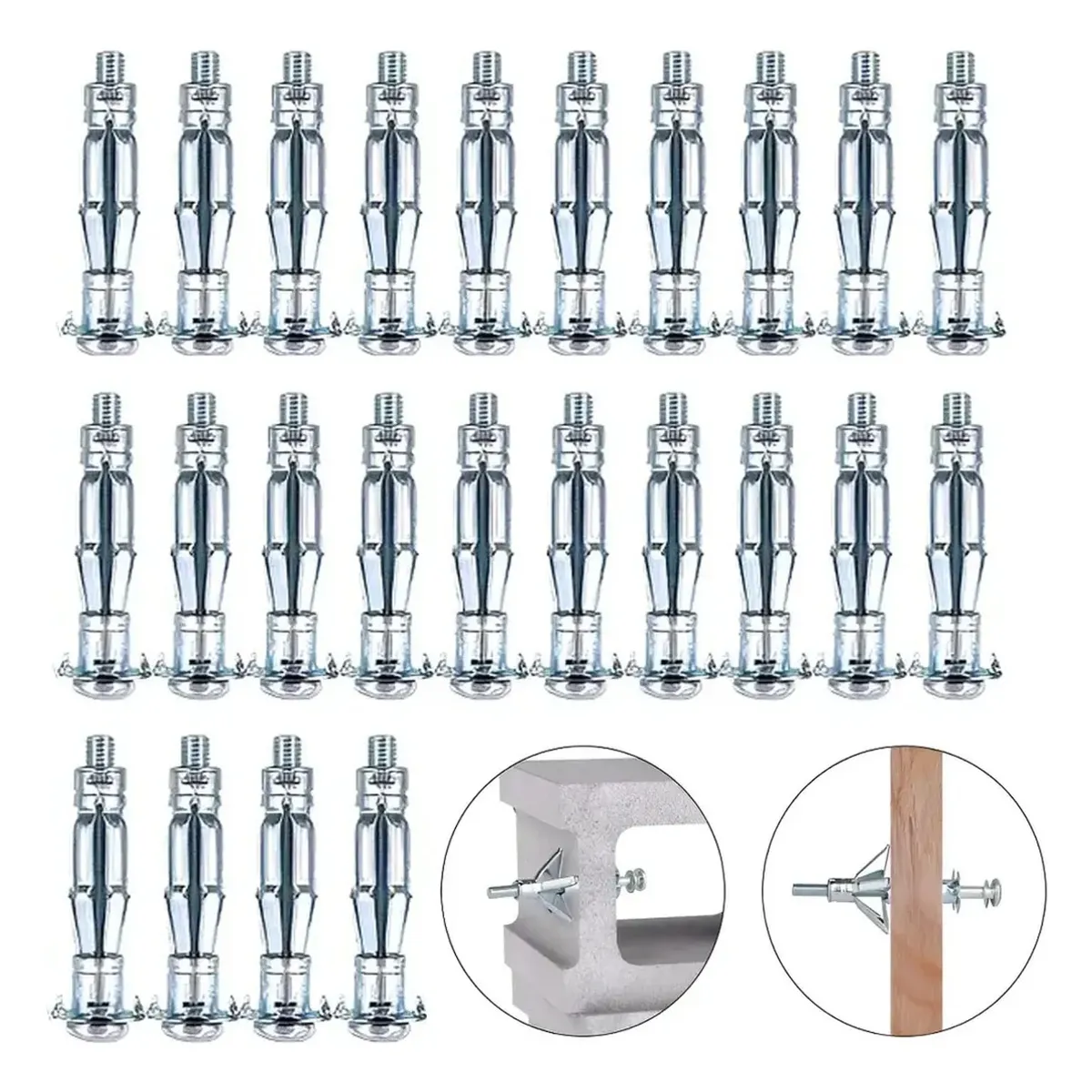 GENERICO - 25Uds Anclajes De Pared Huecas Con Tornillos M5 10mm 5 X 37mm