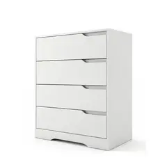 GENERICO - Velador 4 Cajones Organizar Blanca Moderna Minimalista Dormitorio Sin Tiradores 71x41x82cm