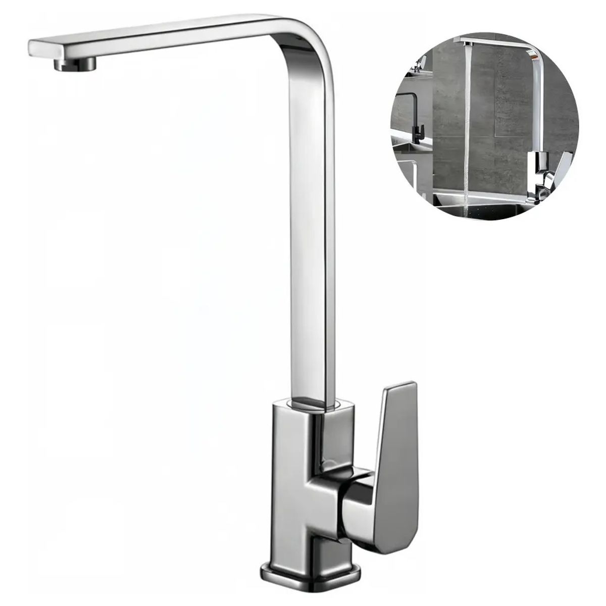 VIDA BUENAS - Llave Monomando Lavaplato Plateado Notte Vida Buenas