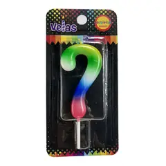 GENERICO - VELA NUMERAL ARCOIRIS N X1 UNI