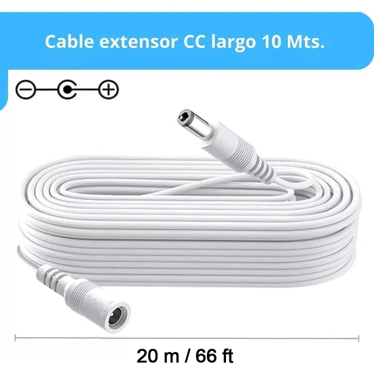 GENERICO - 20 Metros Cable Para Cámara Seguridad Extensor Universal 12v