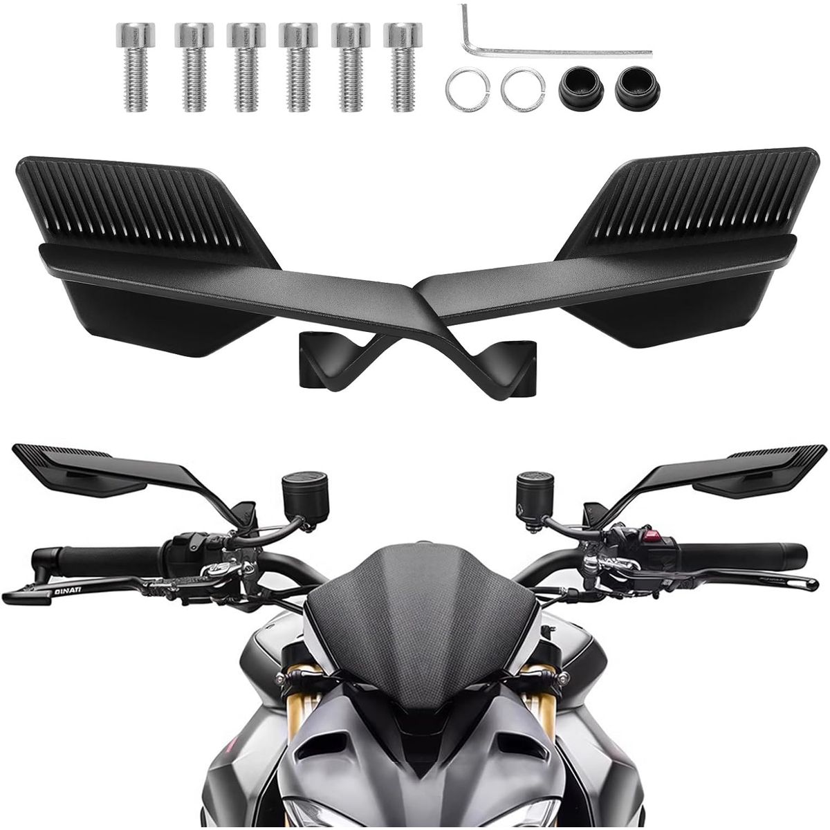 KUANGYE - Espejo Aleron Tunning Para Motos Naked