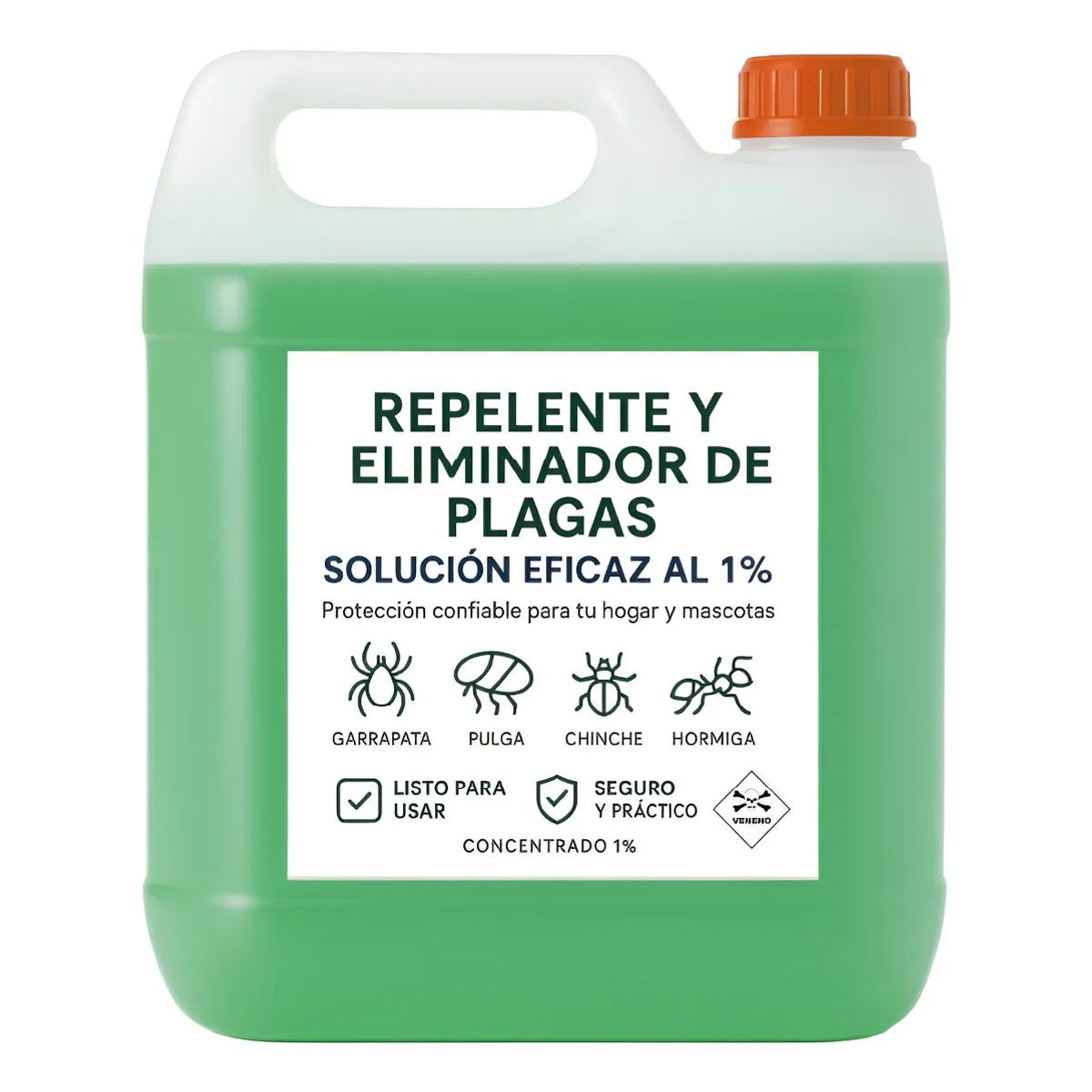 GENERICO - Eliminador de Plagas Pulgas Garrapatas Interexte 5 L