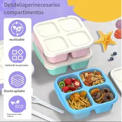 GENERICO - Lonchera Niños Estudiantes Bento Box Hermetico Set 14pc