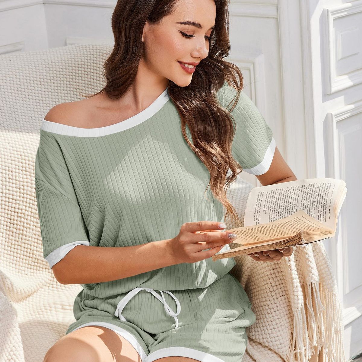 TIOZONEY - Conjuntos de ropa de mujer-Verde