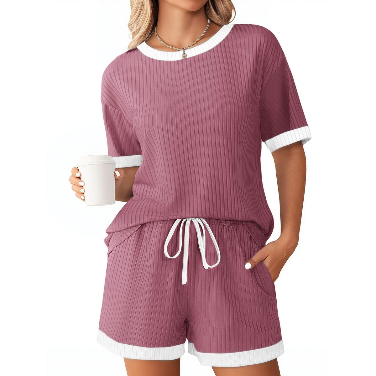 TIOZONEY - Conjuntos de ropa de mujer-Morado