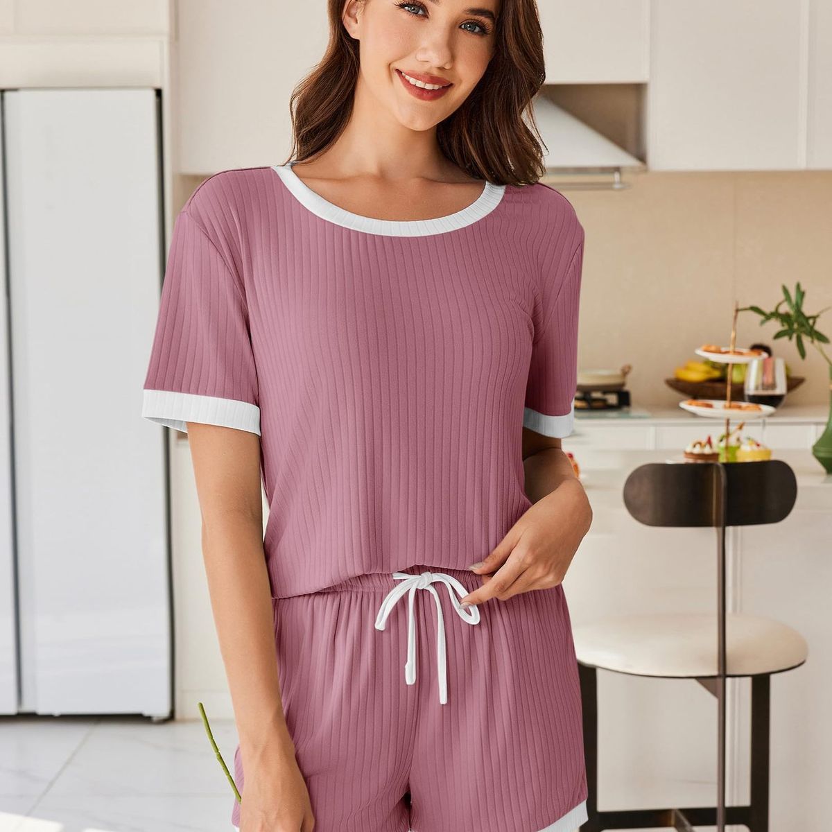 TIOZONEY - Conjuntos de ropa de mujer-Morado