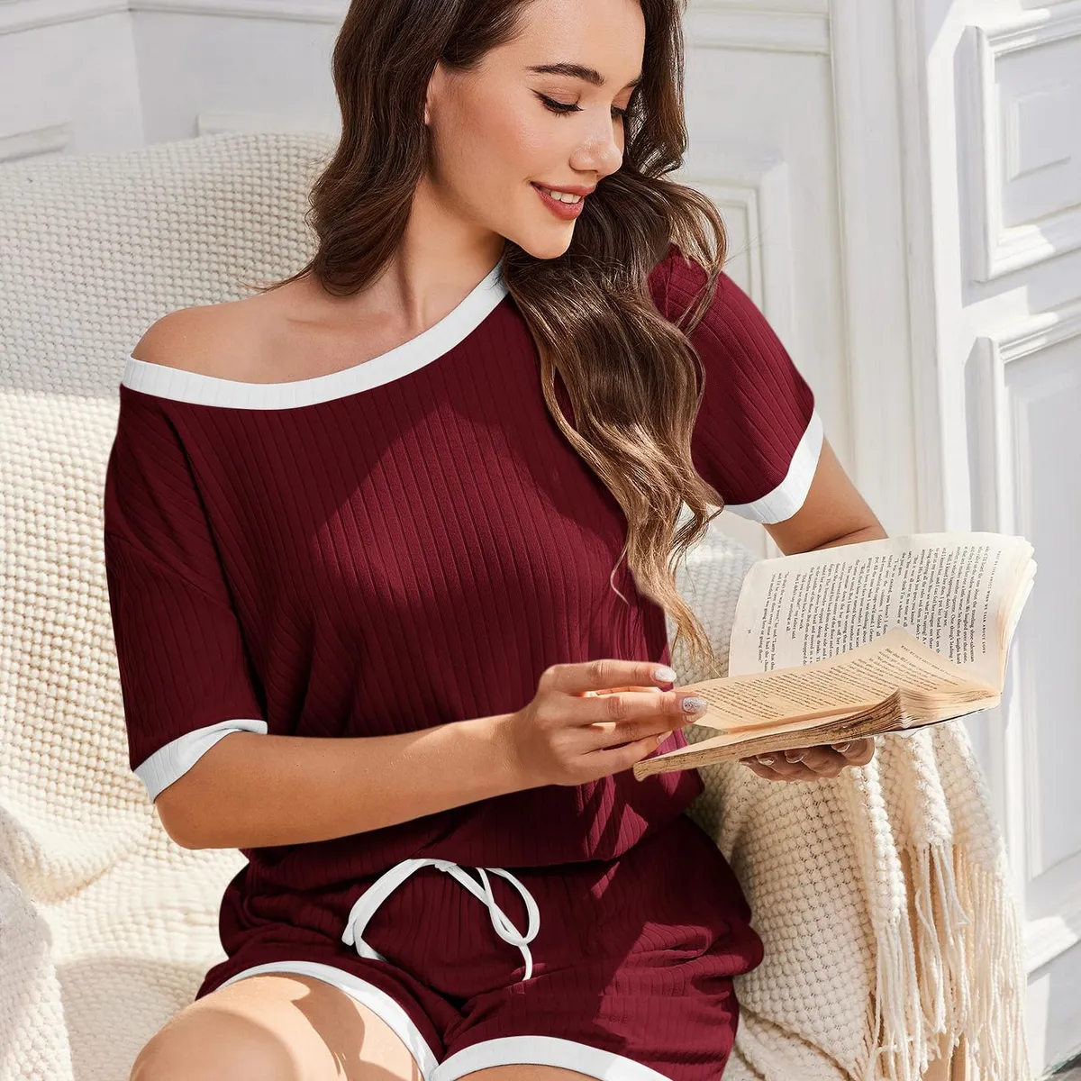 TIOZONEY - Conjuntos de ropa de mujer-Rojo