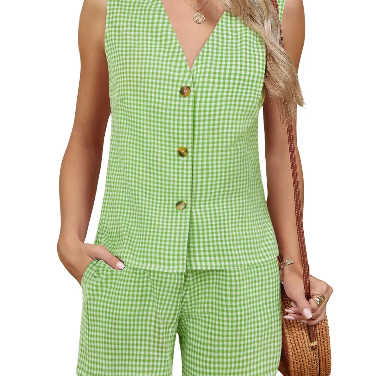TIOZONEY - Conjuntos de ropa de mujer-Verde