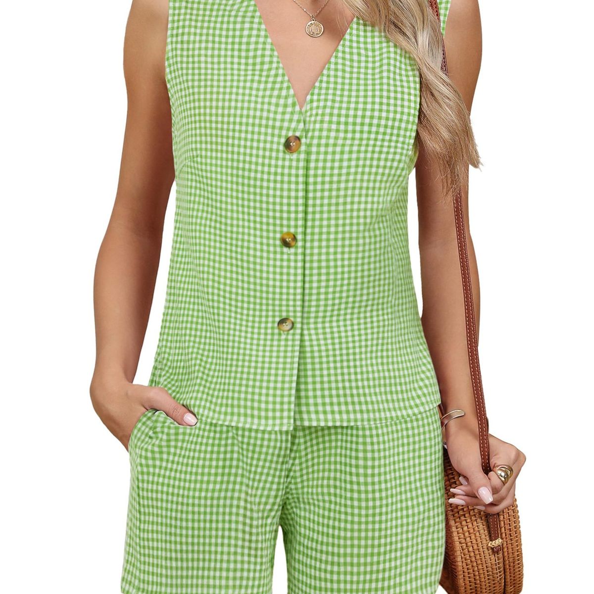 TIOZONEY - Conjuntos de ropa de mujer-Verde