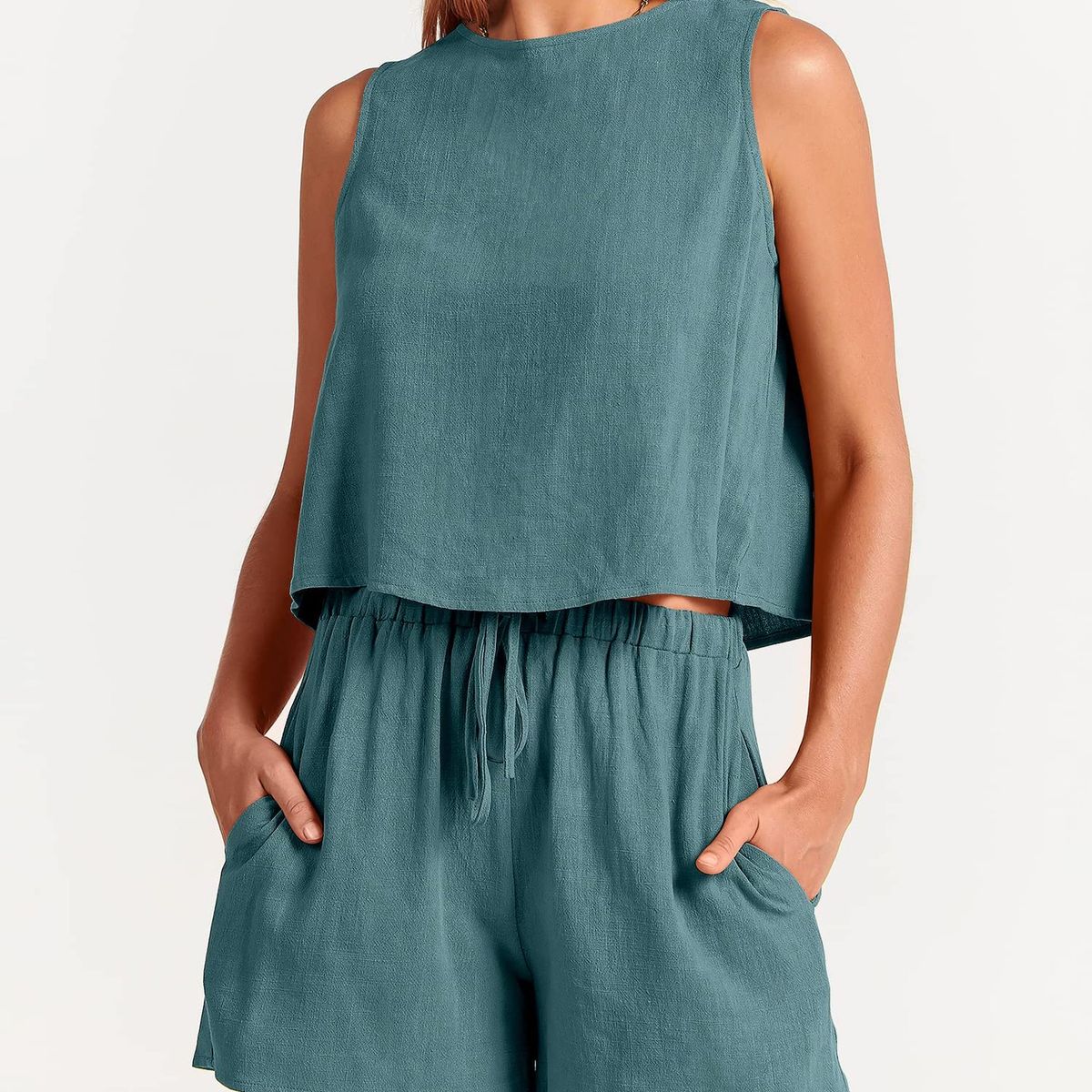 TIOZONEY - Conjuntos de ropa de mujer-Azul