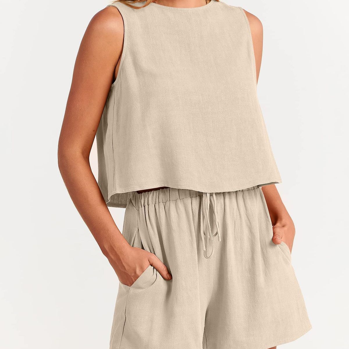 TIOZONEY - Conjuntos de ropa de mujer-Beige