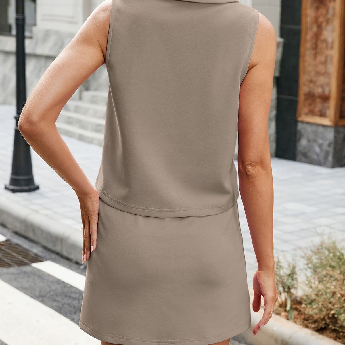 TIOZONEY - Conjuntos de ropa de mujer-Gris