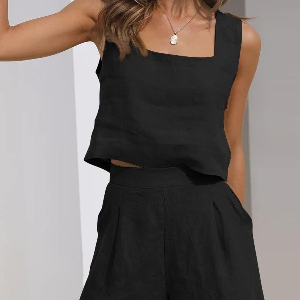 TIOZONEY - Conjuntos de ropa de mujer-Negro