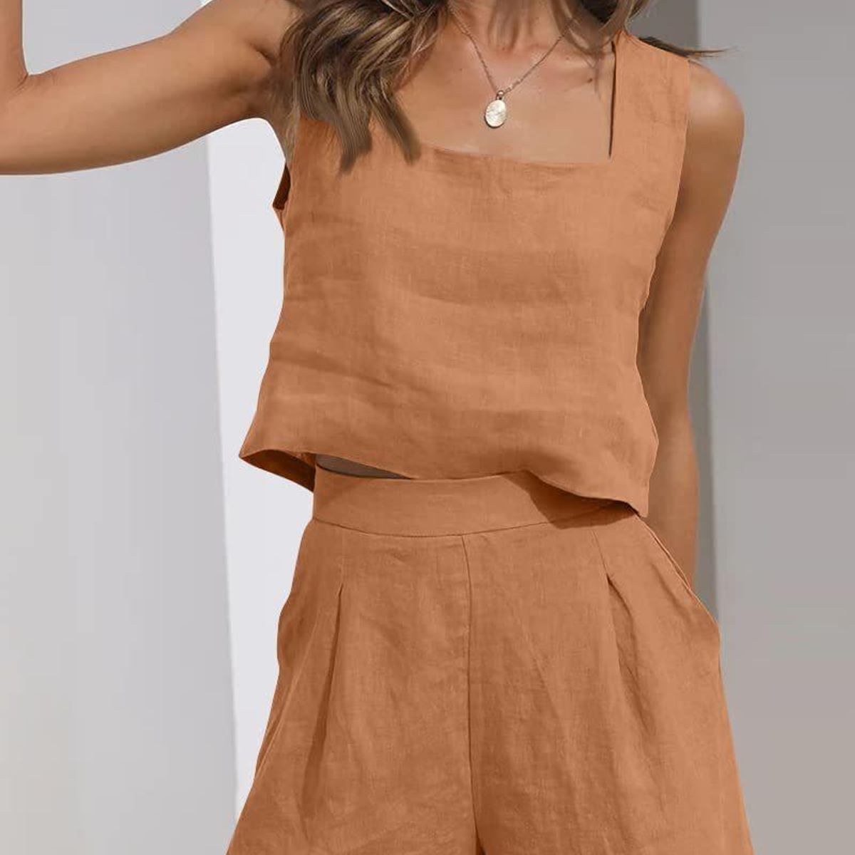 TIOZONEY - Conjuntos de ropa de mujer-Marrón