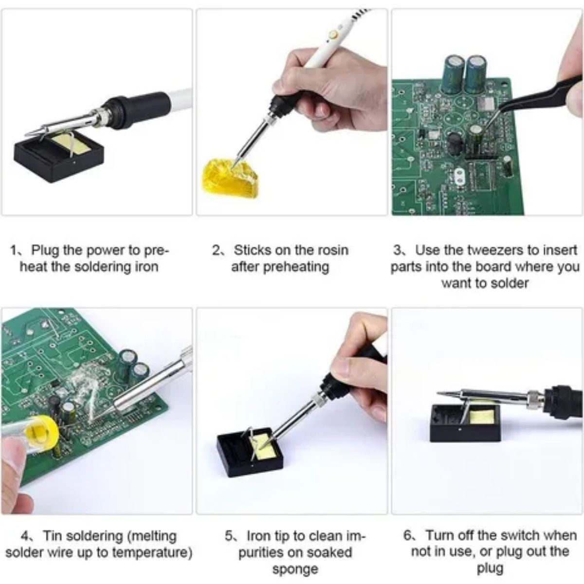 GENERICO - Kit Eléctrico Cautín 60w Regulable 17 Accesorios