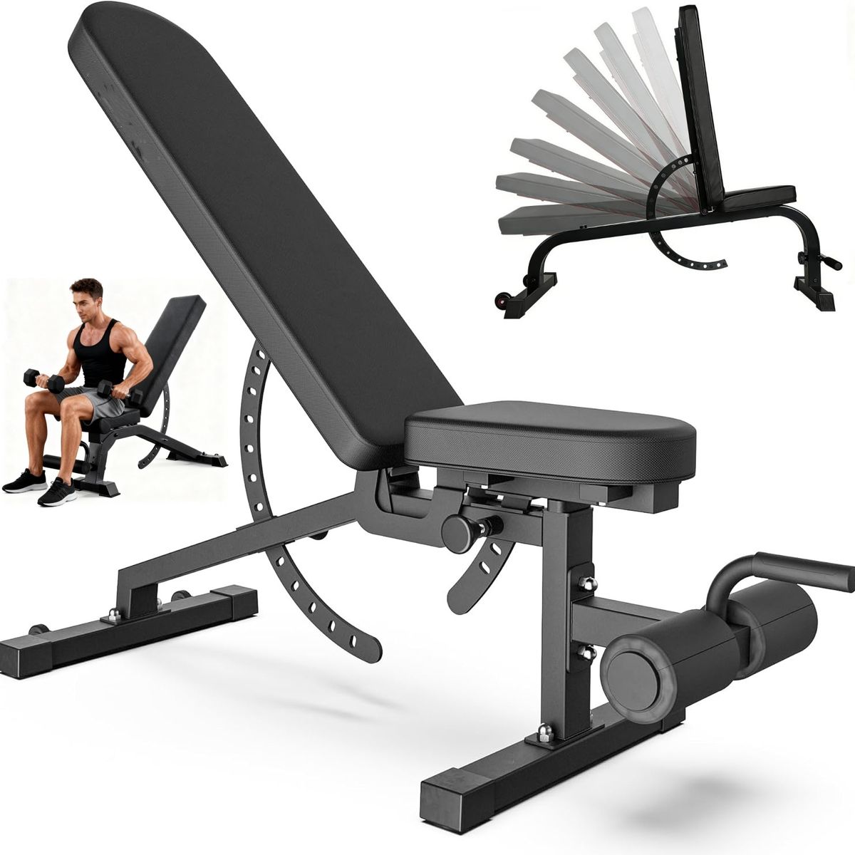 KUANGYE - Banco Multifuncional Ajustable Soporta Hasta 400Kg Para PrensaEntrenamiento Cuerpo Completo