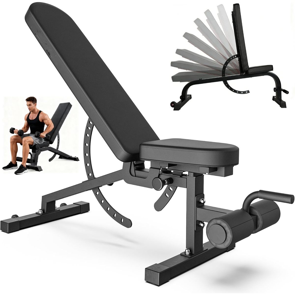 KUANGYE - Banco Multifuncional Ajustable Soporta Hasta 400Kg Para PrensaEntrenamiento Cuerpo Completo