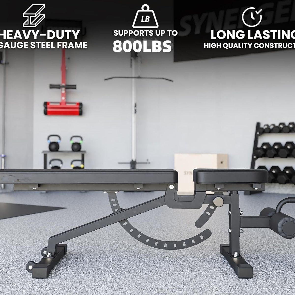 KUANGYE - Banco Multifuncional Ajustable Soporta Hasta 400Kg Para PrensaEntrenamiento Cuerpo Completo