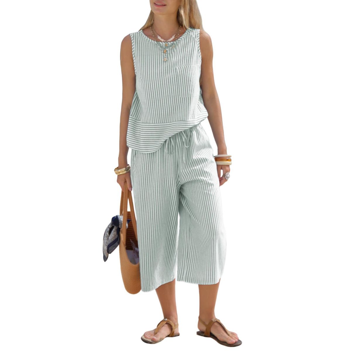 TIOZONEY - Conjuntos de ropa de mujer-Verde