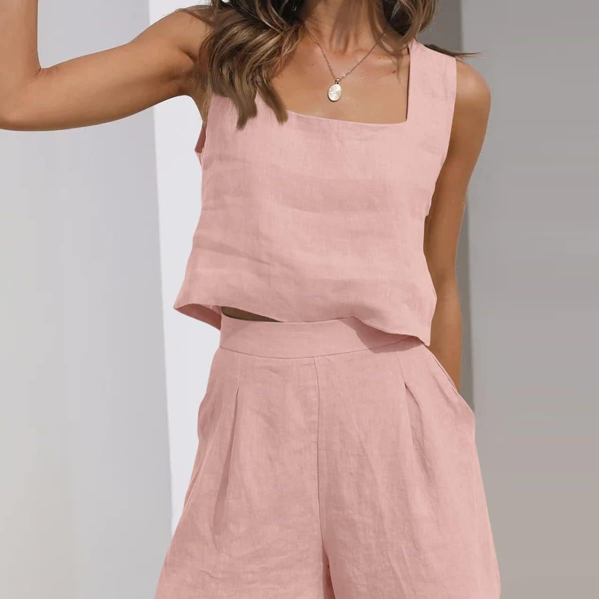 TIOZONEY - Conjuntos de ropa de mujer-Rosa