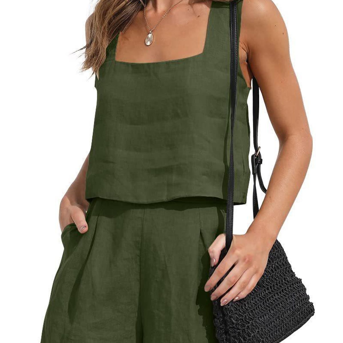 TIOZONEY - Conjuntos de ropa de mujer-Verde
