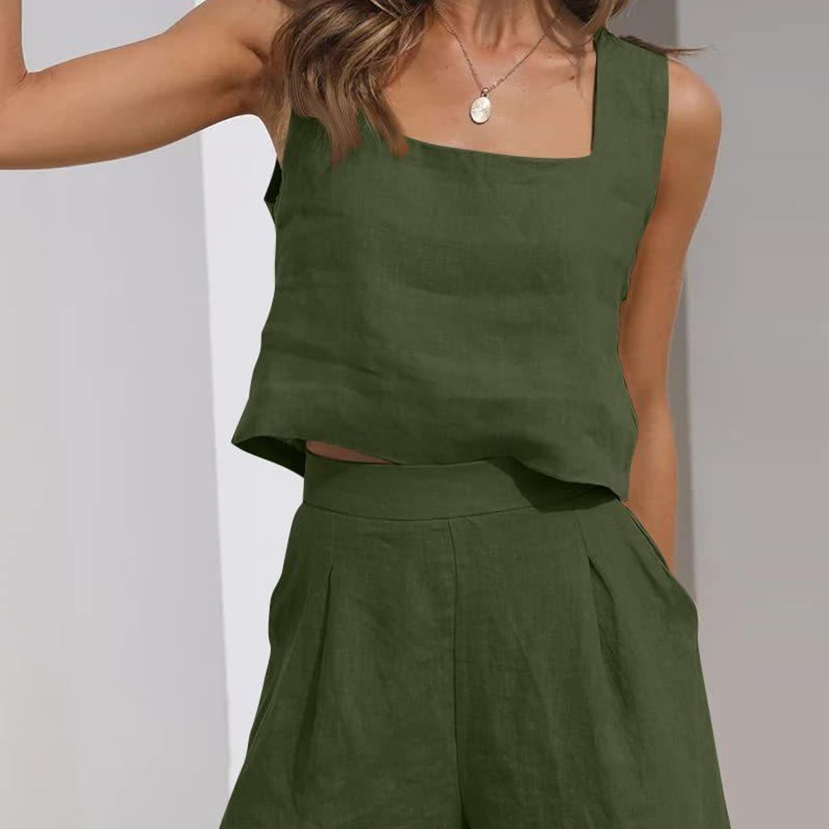 TIOZONEY - Conjuntos de ropa de mujer-Verde