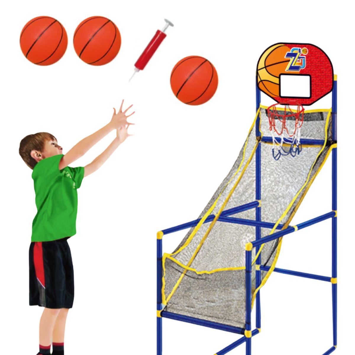 ATURE - Para Niños Juego Aro Baloncesto Con Inflador Y 3 Balones