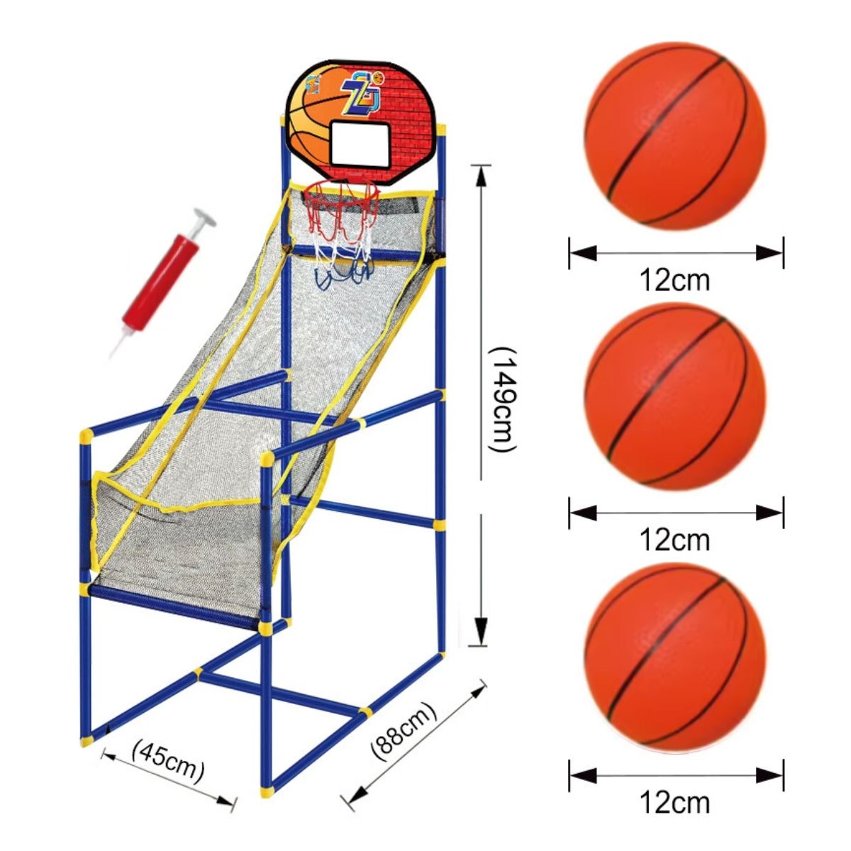 ATURE - Para Niños Juego Aro Baloncesto Con Inflador Y 3 Balones