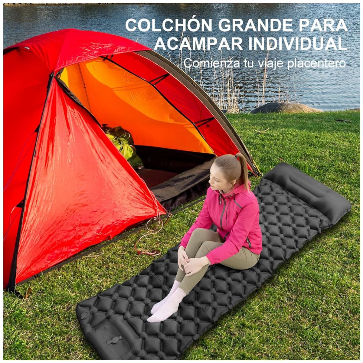 KUANGYE - Colchón Autoinflable Portátil Cama Para Acampar Colchoneta