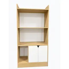 GENERICO - Librero Moderno Con puertas Y 4 Niveles Ajustable Multifuncional Para Living Y Oficina 60x30x120cm