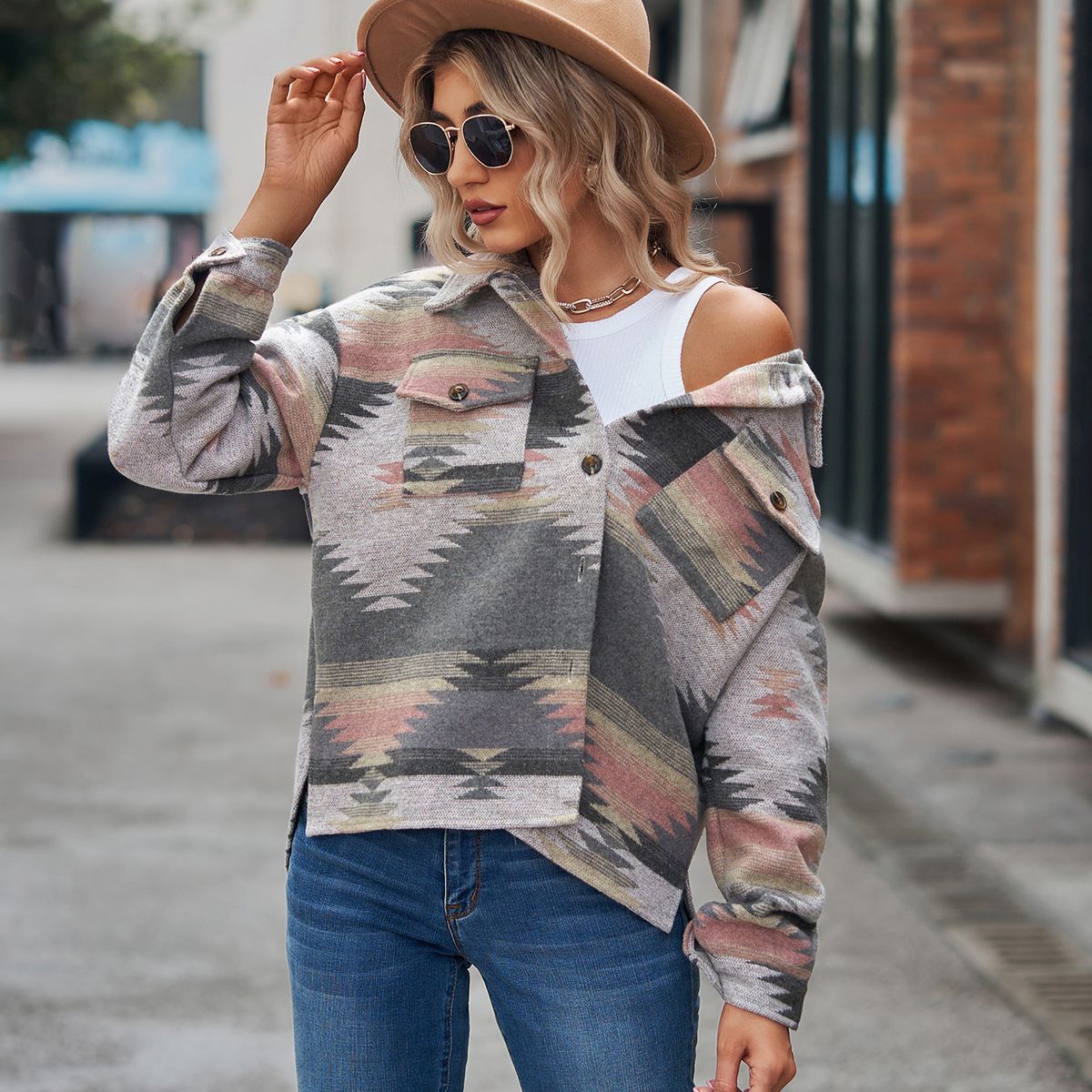 TIOZONEY - Camisa de mujer  Rosa