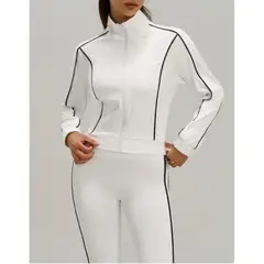 TIOZONEY - Chaqueta deportiva para mujer-Blanco