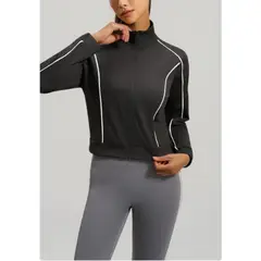 TIOZONEY - Chaqueta deportiva para mujer-Negro