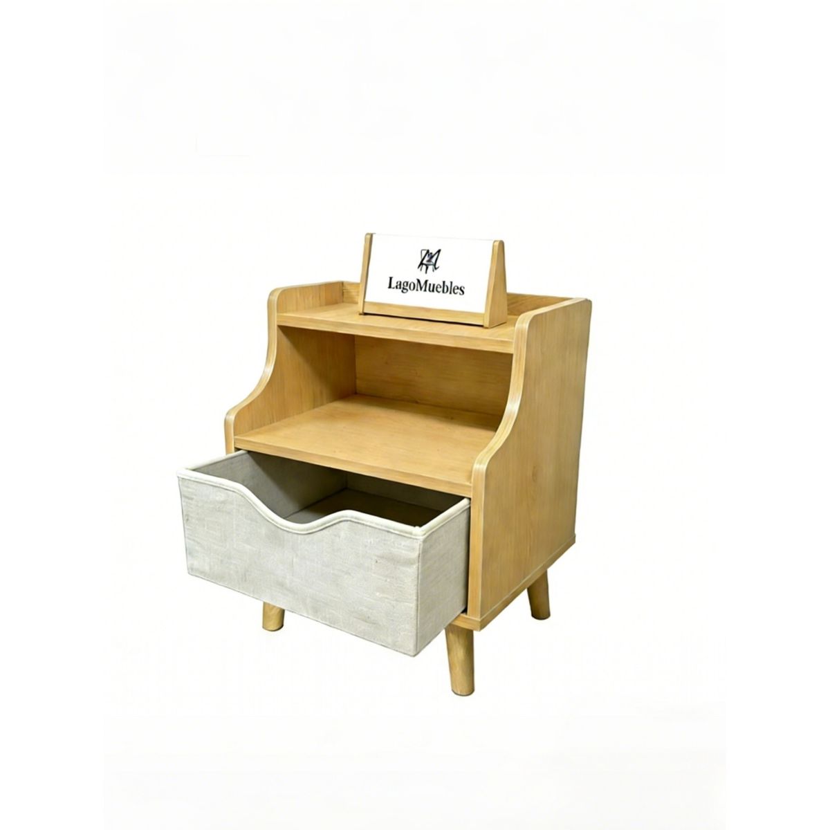 GENERICO - Velador Mesa De Noche Moderna Nórdico Cajón De Tela Gaveta Textil 37×28×48 Cm