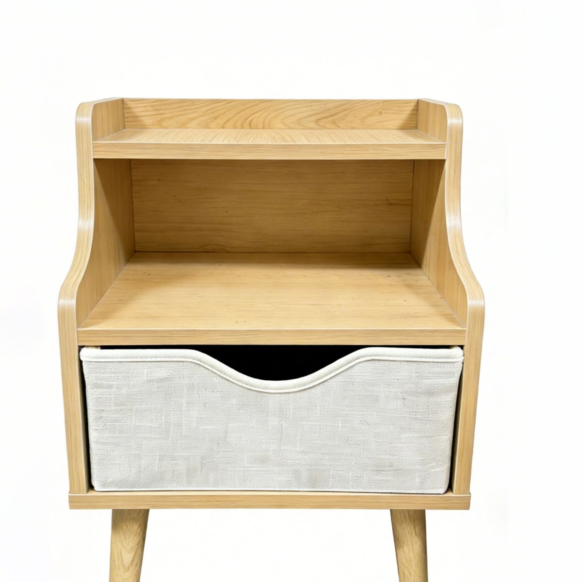 GENERICO - Velador Mesa De Noche Moderna Nórdico Cajón De Tela Gaveta Textil 37×28×48 Cm