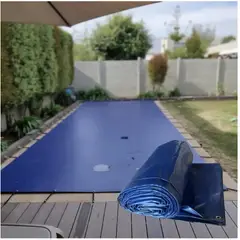 KUANGYE - Cobertor De Piscina Alta Calidad 600 grs, Resistente Al Sol 8x4m, Con Ojetillos