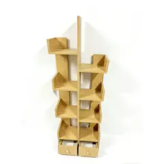 GENERICO - Librero Árbol Estilo Nórdico Madera Con 2 Cajones Estante Ahorro De Espacio Para Oficina 41X17X118CM