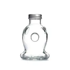 GENERICO - Set 6 Frasco Vidrio Diseño Escalonado Tapa Metálica 300 ml