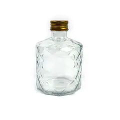 GENERICO - Set 6 Frasco De Vidrio Con Relieve Con Tapa Aluminio 200 ml